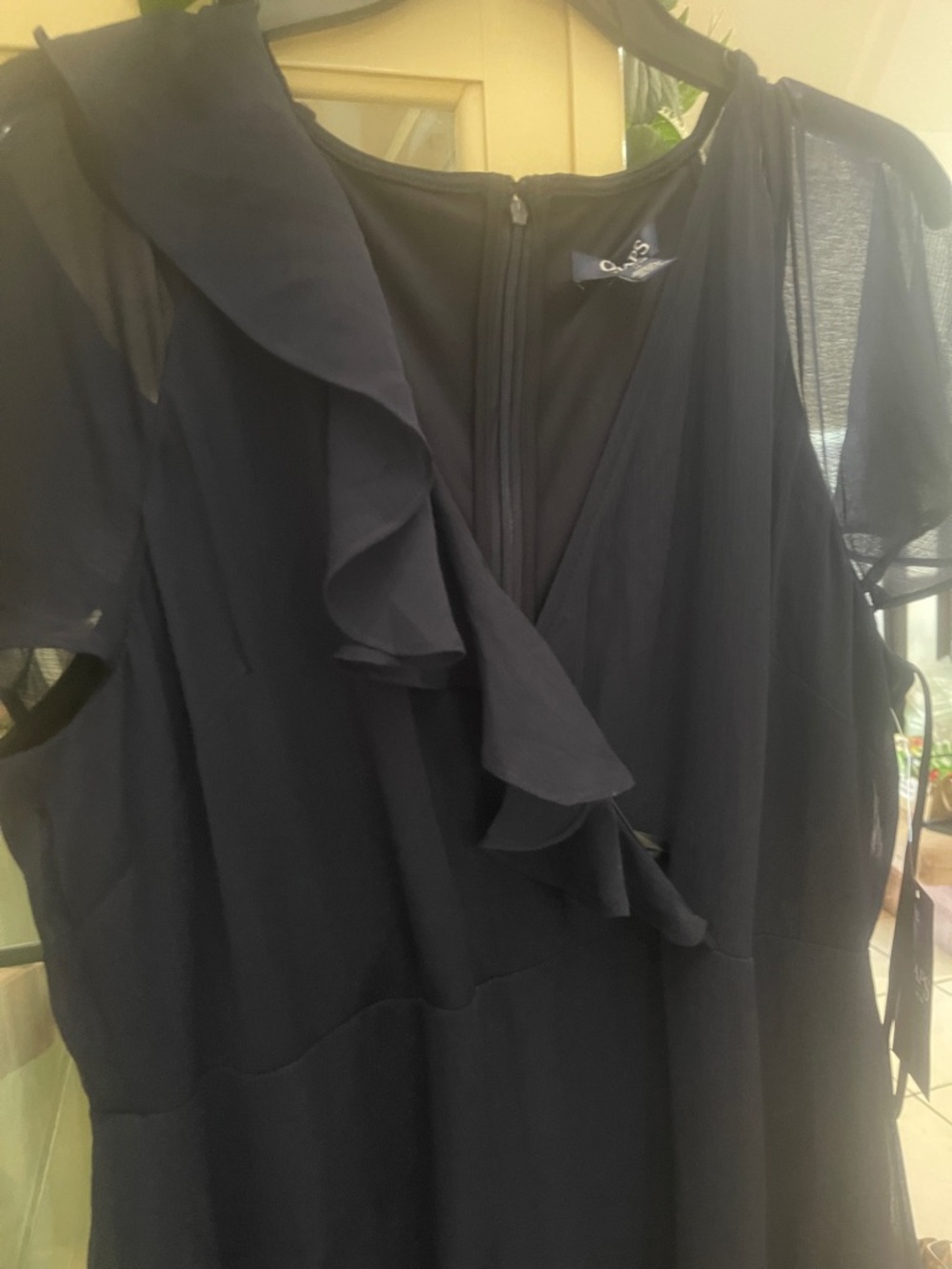 Chaps Twilight Navy Ruffle Dress - Picture 4 of 5